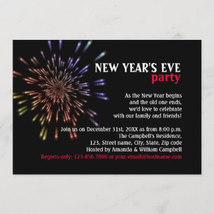 Feuerwerkskörper Silvester-Party Einladung