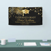 Feuerwerkskörper | Stars Glückwunschs Grad Black Banner (Messe)