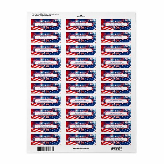 Feuerwerkskörper, Sterne und Flaggen (Vorne)