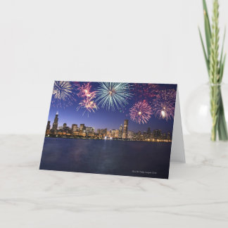 Feuerwerkskörper über der Skyline von Chicago 2 Karte