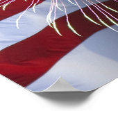 Feuerwerkskörper und amerikanische Flagge Poster (Ecke)