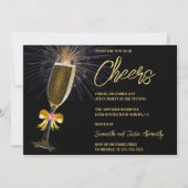 Feuerwerkskörper und bubbly New Years Einladung (Vorderseite)