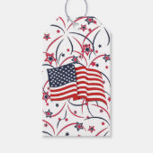 Feuerwerkskörper und Flaggen Geschenkanhänger (Vorderseite)