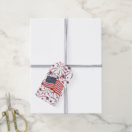 Feuerwerkskörper und Flaggen Geschenkanhänger