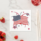 Feuerwerkskörper und Flaggen Serviette (Beispiel)