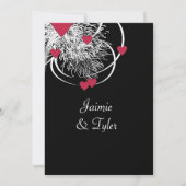 Feuerwerkskörper und Herz Tree Reheasal Abendessen Einladung (Rückseite)