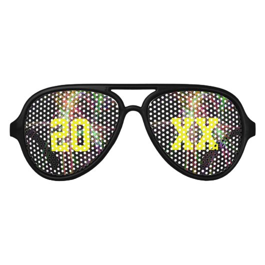 Feuerwerkskörper und Jahressonnenbrille Partybrille (Vorderseite)