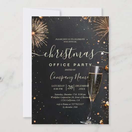 Feuerwerkskörper und Party des Champagne Holiday O Einladung (Vorderseite)