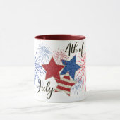 Feuerwerkskörper US Flagge 4. Juli 11 oz Tasse (Zentrum)