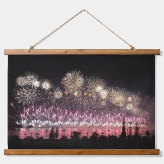 Feuerwerkskörper Wandteppich Mit Holzrahmen (Vorne)