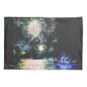 Feuerwerkskörper Wasserfarben Abend Kissenbezug (Rückseite)