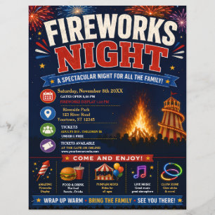 Feuerwerksnachtplakat Flyer