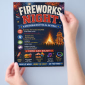 Feuerwerksnachtplakat Flyer (Hand)