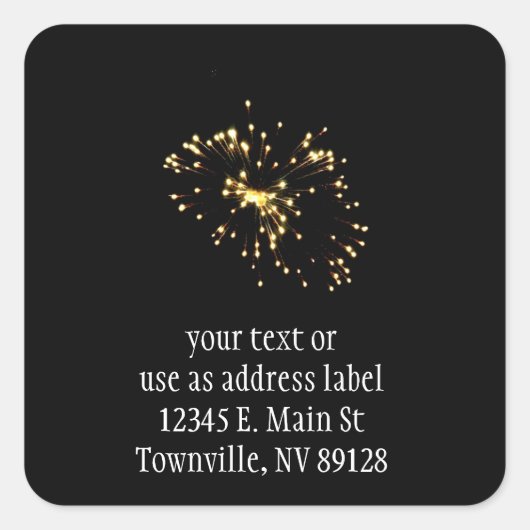 Feuerwerkspray Quadratischer Aufkleber (Vorderseite)