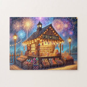 Feuerwerksstand Festlicher Markt Familie 4. Juli Puzzle