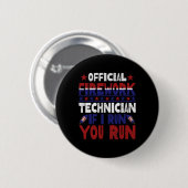 Feuerwerkstechniker 4. Juli Funny Usa Pyro-tec Button (Vorne & Hinten)