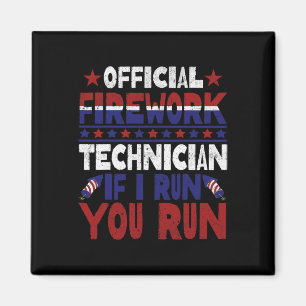 Feuerwerkstechniker 4. Juli Funny Usa Pyro-tec Magnet