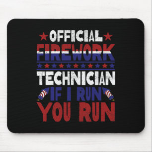 Feuerwerkstechniker 4. Juli Funny Usa Pyro-tec Mousepad
