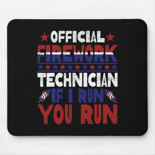 Feuerwerkstechniker 4. Juli Funny Usa Pyro-tec Mousepad (Vorne)