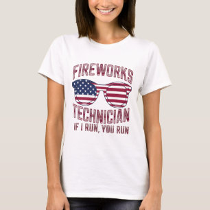 Feuerwerkstechniker 4. Juli Lustig USA T-Shirt