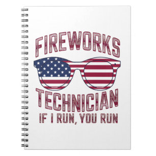 Feuerwerkstechniker 4th July Funny Usa Notizblock