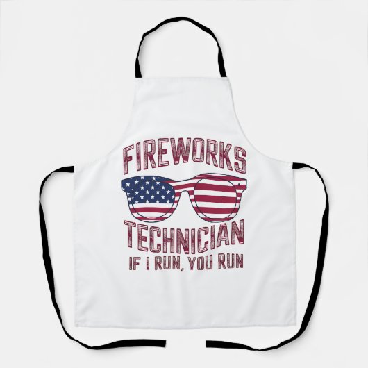 Feuerwerkstechniker 4th July Funny Usa Schürze (Vorderseite)
