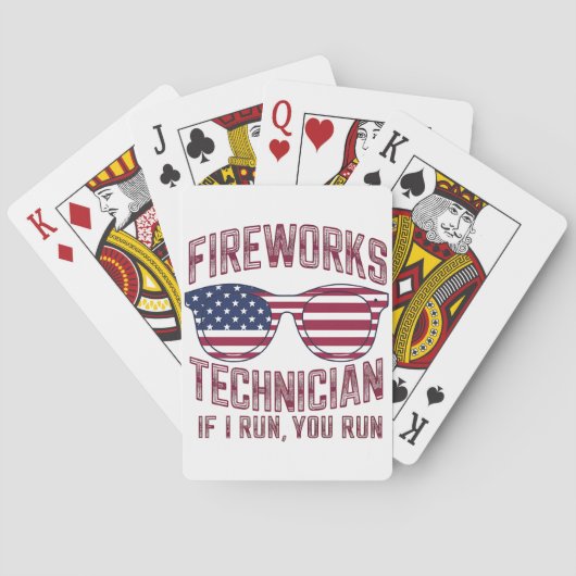 Feuerwerkstechniker 4th July Funny Usa Spielkarten (Rückseite)