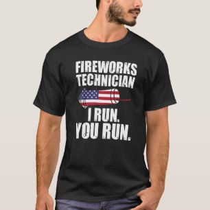 Feuerwerkstechniker, den ich führe, Feuerwerk T-Shirt