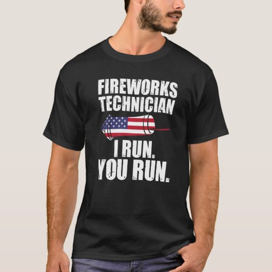 Feuerwerkstechniker, den ich führe, Feuerwerk T-Shirt (Vorderseite)