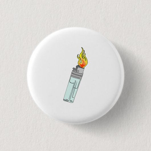 Feuerzeug- und Flammendesign Button (Vorderseite)