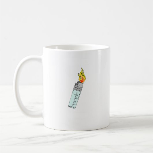 Feuerzeug- und Flammendesign Kaffeetasse (Links)