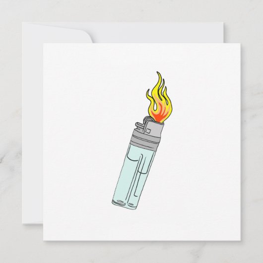 Feuerzeug- und Flammendesign Karte (Vorderseite)