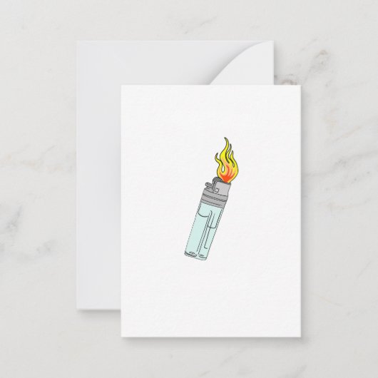 Feuerzeug- und Flammendesign Mitteilungskarte (Vorderseite)
