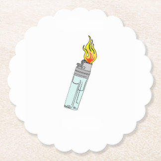 Feuerzeug- und Flammendesign Untersetzer