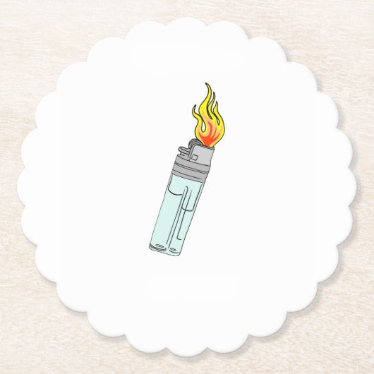 Feuerzeug- und Flammendesign Untersetzer (Vorderseite)