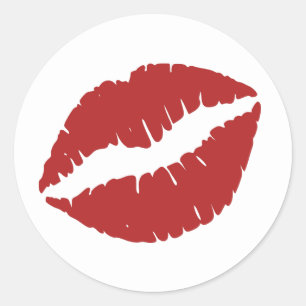 Feuerziegel Lippenstift Druck Runder Aufkleber