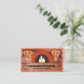 Feuerziegel Oven | Holz | Pizza Slices Visitenkarte (Stehend Vorderseite)