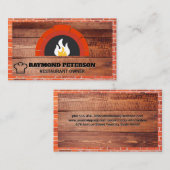 Feuerziegel Oven | Holz Visitenkarte (Vorne/Hinten)