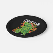 Feuerzilla Grün und Feuermonster Pappteller (Schrägansicht)