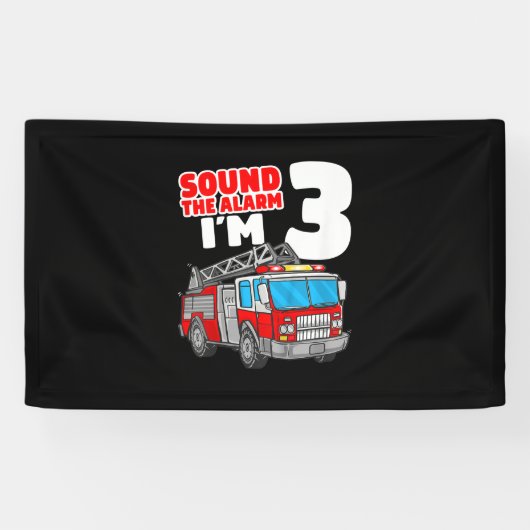 Feuerzug 3 Jahre alter Feuerwehrmann 3. Geburtstag Banner (Horizontal)