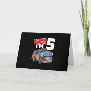 Feuerzug 5 Jahre alter Feuerwehrmann 5. Geburtstag Feiertagskarte