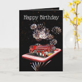 Feuerzug bei Kurzwahl, Geburtstag Karte (Gelbe Blume)