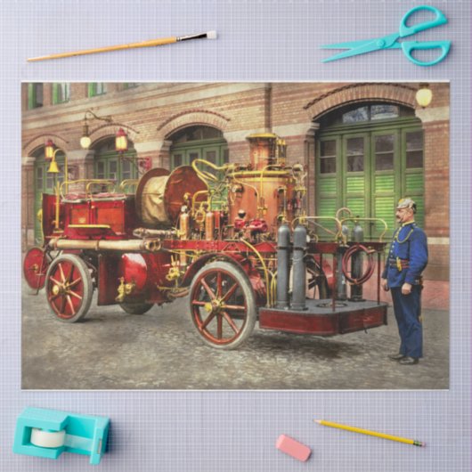 Feuerzug - Ein Elektropumpenwagen 1907 Seidenpapier (Basteln)