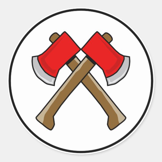 Feuerzug Geburtstag Feuerwehrmann's Ax-Umschlag Au Runder Aufkleber (Vorderseite)