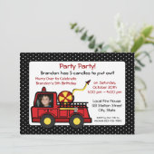Feuerzug Geburtstag mit Foto Einladung (Stehend Vorderseite)