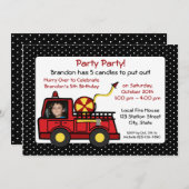Feuerzug Geburtstag mit Foto Einladung (Vorne/Hinten)