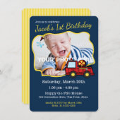 Feuerzug Geburtstag mit Foto Einladung (Vorne/Hinten)