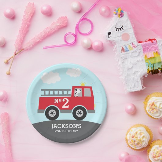 Feuerzug Geburtstag Pappteller (Party)
