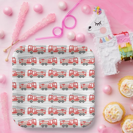 Feuerzug Geburtstag Pappteller (Party)