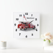 Feuerzug Quadratische Wanduhr (Zuhause)